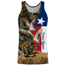 Load image into Gallery viewer, Duck Hunting Camo Texas Flag Custom hunting shirts - personalized apparel gift for hunting lovers NQS672