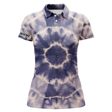 Load image into Gallery viewer, Womens golf polo shirts with tie dye pattern custom name pattern golf shirt for women, golf tops NQS5642