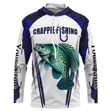 Load image into Gallery viewer, Crappie fishing blue camo Custom Funny Fishing Shirts UV Protection Gift For Fisherman NQS5650