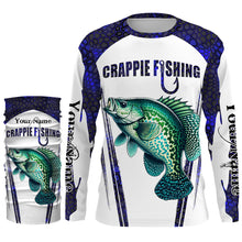 Load image into Gallery viewer, Crappie fishing blue camo Custom Funny Fishing Shirts UV Protection Gift For Fisherman NQS5650