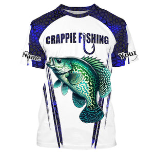 Crappie fishing blue camo Custom Funny Fishing Shirts UV Protection Gift For Fisherman NQS5650