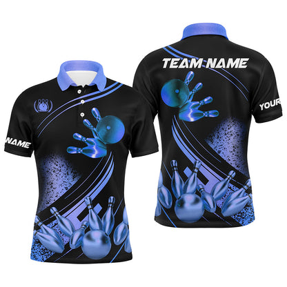 Black and Blue Mens Bowling shirts custom bowling apparel team bowling jerseys, bowling gifts NQS7755