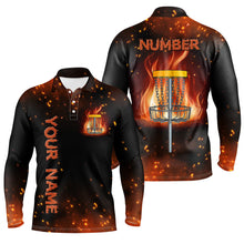 Load image into Gallery viewer, Flame Disc golf basket Polo shirts for men custom name and number team frisbee golf jerseys NQS8874