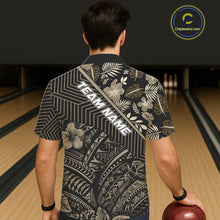 Load image into Gallery viewer, Black tribal pattern Bowling Hawaiian Shirts Custom Team Bowling Jerseys NQS11389