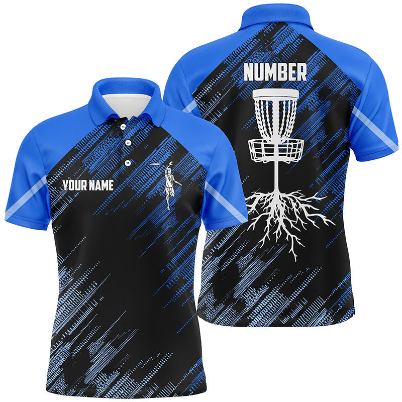 Blue Disc golf basket camo custom name & number  Men disc golf polo shirts, disc golf outfit NQS7416