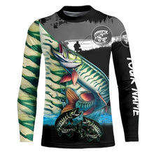 Load image into Gallery viewer, Musky fishing scales customize performance long sleeves Fishing shirts, Muskie fishing jerseys NQS5655