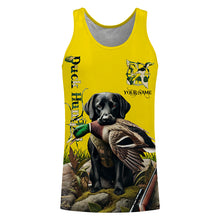 Load image into Gallery viewer, Black Labrador Retriever Duck Hunting dog Camo Yellow Customize Name 3D All Over Printed Shirts NQS681