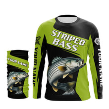 Load image into Gallery viewer, Striped Bass fishing Custom Long Sleeve Tournament Fishing Shirts, Performance Striper Fishing Jerseys NQS8186