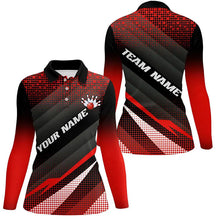 Load image into Gallery viewer, Red Bowling Custom Women Bowling Polo, Quarter zip Shirts Bowling Team Jerseys Bowling Tournament NQS8885