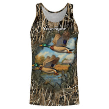 Load image into Gallery viewer, Mallard Duck hunting waterfowl camo hunting 3d shirts custom name duck hunting shirts NQSD1