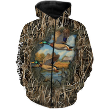 Load image into Gallery viewer, Mallard Duck hunting waterfowl camo hunting 3d shirts custom name duck hunting shirts NQSD1