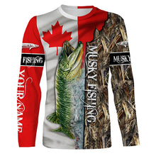 Load image into Gallery viewer, Musky Fishing Canada Flag Custom name All over print shirts - personalized fishing gift - NQS546