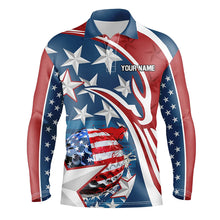 Load image into Gallery viewer, American Flag Mens Golf Polo Shirts Custom patriotic golf outfits men, personalized golf gifts NQS8205