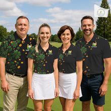 Load image into Gallery viewer, Personalized Green Clover St Patrick's Day pattern Golf Polo Shirts For Men, Best Mens golf wear NQS11207