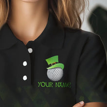 Load image into Gallery viewer, Green clover pattern Lucky golf shirt Women polo shirts custom St patrick Day golf tops for ladies NQS9338
