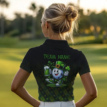 Load image into Gallery viewer, Green clover pattern Lucky golf shirt Women polo shirts custom St patrick Day golf tops for ladies NQS9338