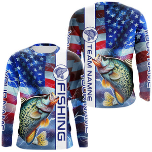 Custom Crappie Fishing Long Sleeve Fishing Shirts, Personalized Crappie Fishing Team Jerseys NQS
