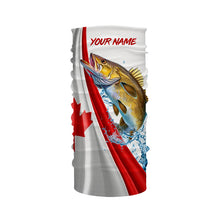 Load image into Gallery viewer, Canadian flag patriotic Walleye fishing Custom Name 3D Fishing Shirts UV Protection Gift For Fisherman NQS5171