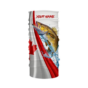 Canadian flag patriotic Walleye fishing Custom Name 3D Fishing Shirts UV Protection Gift For Fisherman NQS5171