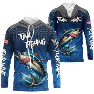 Blue camo Tuna fishing Custom performance long sleeve team Tuna fishing tournament shirts NQS7776