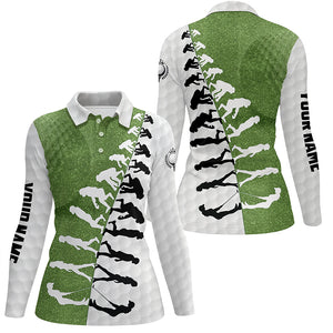 Womens golf polo shirt custom green and white golf evolution golf shirts, ladies golf tops NQS5883