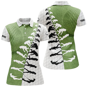 Womens golf polo shirt custom green and white golf evolution golf shirts, ladies golf tops NQS5883