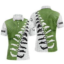 Load image into Gallery viewer, Mens golf polo shirts custom green and white golf evolution golf shirts, best mens golf wears NQS5883