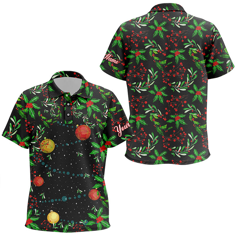 Christmas Tree Pattern Kid golf polo shirts custom Christmas golf clothes for kid NQS8652