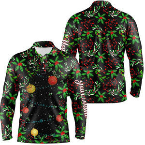 Christmas Tree Pattern Mens golf polo shirt custom Christmas golf clothes for men NQS8652