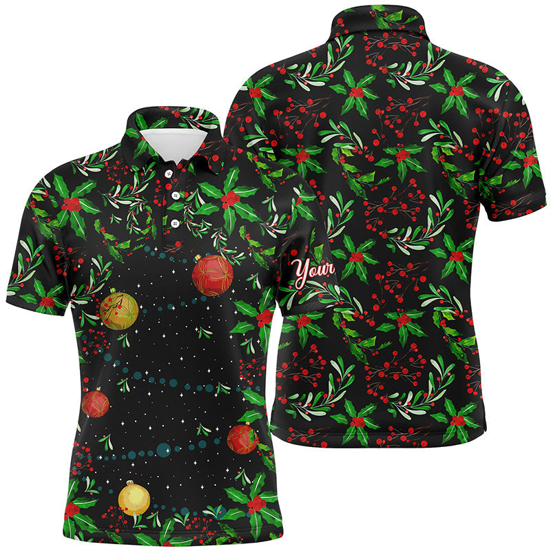 Christmas Tree Pattern Mens golf polo shirt custom Christmas golf clothes for men NQS8652