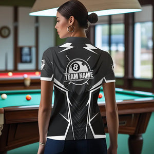 Billiard Jerseys For Women Custom Polo & Quarter-Zip Billiard Team Shirts, 8 Ball Pool Shirt |White TDM3533