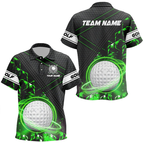 Black and Green Light Golf ball Kid golf polo shirts custom golf apparel for Kid NQS8014