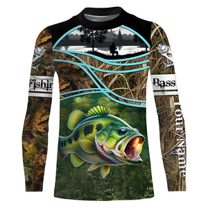 Largemouth Bass fishing team bass shirts for men camo custom Performance Long Sleeve fishing shirts NQSD86