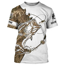 Load image into Gallery viewer, Largemouth Bass fishing tattoo camo fishing team bass shirts for men custom Performance shirt NQSD87