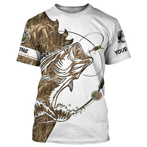 Largemouth Bass fishing tattoo camo fishing team bass shirts for men custom Performance shirt NQSD87