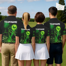 Load image into Gallery viewer, Green shamrock lightning thunder St Patrick's Day Women Golf Polo Shirts custom ladies golf outfits NQS11415