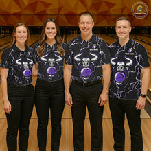 Load image into Gallery viewer, Bowling Bull Thunder Lightning Black Purple Bowling shirt for Women custom Bowling Team League Jersey NQS11419