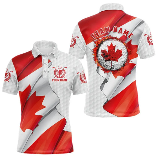 Canadian flag Mens golf polo shirts custom white golf ball team patriotic golf shirts for mens golfers NQS9657