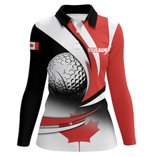 Load image into Gallery viewer, Canadian Flag Womens golf polo shirts Custom patriotic golf outfits women, personalized golf gifts NQS8213