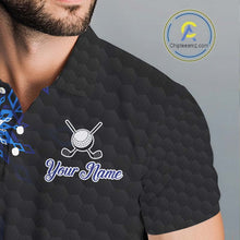 Load image into Gallery viewer, Blue snowflake black camo Christmas Golf Polo shirts For Men custom golf outfit men, best golf gifts NQS11029