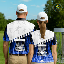 Load image into Gallery viewer, Blue Flame Disc Golf Hoodies, Polos, T-shirts custom disc golf jersey, personalized disc golf outfits NQS11230