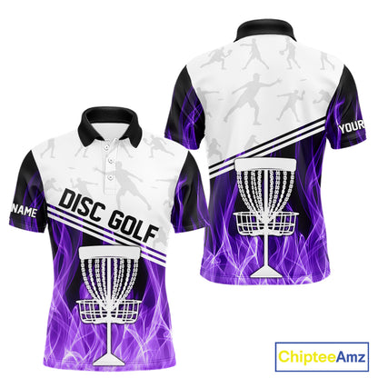 Purple Flame Disc Golf Hoodies, Polos, T-shirts custom disc golf jersey, personalized disc golf outfits NQS11231