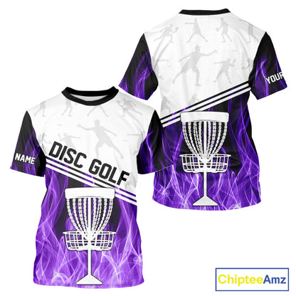 Purple Flame Disc Golf Hoodies, Polos, T-shirts custom disc golf jersey, personalized disc golf outfits NQS11231