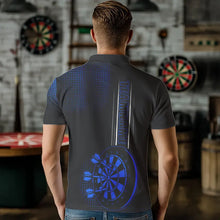 Load image into Gallery viewer, Personalized Black and Blue Darts Polo, Quarter Zip Shirt For Men Custom Dart Outfit Team Jerseys NQS9498