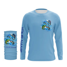 Load image into Gallery viewer, Saltwater offshore Fishing Custom Long Sleeve Performance Fishing shirts Eat Drink Fish Repeat | Blue NQS5918