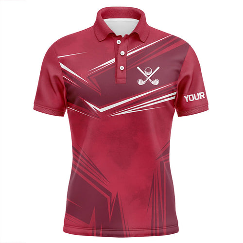 Men golf polo shirt custom golf wear for men, personalized gifts for golfer | Red NQS8908