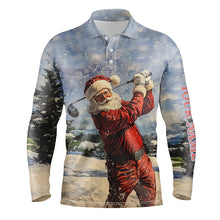 Load image into Gallery viewer, Santa Golfer Men golf polo shirt custom Christmas golf shirts for men, personalized Xmas golf gifts NQS8909