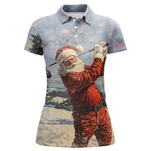 Load image into Gallery viewer, Santa Golfer Women golf polo shirt custom Christmas golf shirts for ladies, personalized golf gifts NQS8909