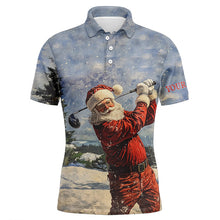 Load image into Gallery viewer, Santa Golfer Men golf polo shirt custom Christmas golf shirts for men, personalized Xmas golf gifts NQS8909