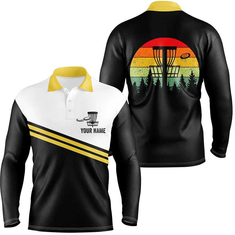 Mens disc golf polo shirts custom disc golf jerseys, retro disc golf clothing NQS5924